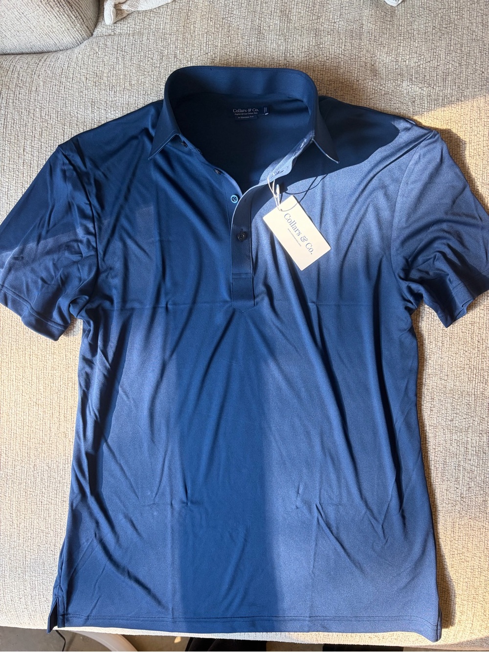 Collars & Co. Men's Performance Polo in Navy